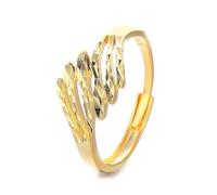 Lllunimon Anello di piume ritagliate in argento S925 Gioielli ispirati alla natura Gioielli tagliati al laser Elegante forma minimalista Regali da indossare tutti i giorni per lei,D'oro