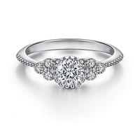 Lllunimon Anello in argento S925 a forma di fiore con trattamento di lucidatura a specchio, gioiello semplice e romantico. Adatto per l'uso quotidiano, un regalo per lei.,Size 5