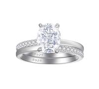 Lllunimon Anello in argento S925 a forma ovale, lavorazione di lucidatura a specchio, gioiello semplice e lussuoso, da indossare tutti i giorni, regalo per lei.,Size 9