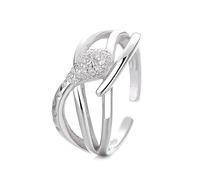 Lllunimon Anello in argento S925 con diamante a fila geometrica wabi-sabi gioielli in stile architettonico estetico Elegante stile minimalista Regali da indossare tutti i giorni per lei