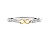 Lllunimon Anello in argento sterling 925 da donna simbolo infinito ritaglio anello d'amore gioielli bicolore gioielli da sposa per l'uso quotidiano,A,Size 8