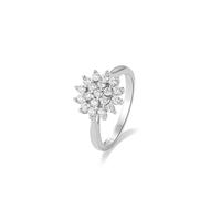 Lllunimon Anello in argento sterling S925 da donna anello di girasole eleganti gioielli a fiocco di neve gioielli da sposa da indossare quotidianamente regali di compleanno,Size 7