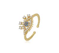 Lllunimon Anello in argento sterling S925 da donna anello occhio del diavolo bohémien gioielli fortunati per l'uso quotidiano come regalo di compleanno per lei,D'oro