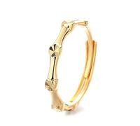 Lllunimon Anello in bambù in argento S925 placcato oro Gioielli orientali ispirati al bambù Elegante accessorio minimalista da indossare tutti i giorni Un regalo per lei,D'oro