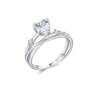 Lllunimon Anello incrociato braccio anello di fidanzamento squisito forma d'amore delle donne 925 Sterling Silver Ring gioielli creativi indossare tutti i giorni regalo per lei,Size 5