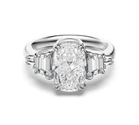 Lllunimon Anello ovale in argento 925 personalità regolabile gioielli con tre pietre stile elegante per l'uso quotidiano Regalo per lei