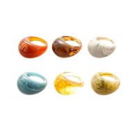 Lllunimon Anello Ovale in Resina Retrò, Gioielli Gioiosi con Effetto Marmo Color Caramella, Adatto all'Uso Quotidiano, Ideale per il Lavoro, Regalo per Mamma/Fidanzata/Sorelle,G