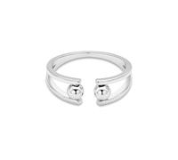 Lllunimon Anello regolabile avvolgente a doppia fascia con doppie perline in argento sterling S925 per donna e uomo, anello minimalista aperto regolabile per donna