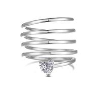 Lllunimon Anello regolabile avvolgente Snake anelli per le donne 925 argento 18K 8A Cubic Zirconia Serpent Ring Statement Rings Snake Jewelry Gifts per le donne moglie,Argento,Size9