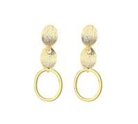 Lllunimon Anello rotondo a strati Orecchini in argento sterling S925 Gioielli geometrici opachi Stile semplice ed elegante Regali da indossare tutti i giorni per lei,D'oro