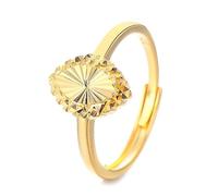 Lllunimon Anello tagliato al laser con diamanti in argento S925 Gioielli con texture di luce e ombra Elegante stile minimalista Regali da indossare tutti i giorni per lei,D'oro