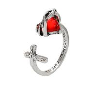 Lllunimon Antico cuore e anelli in lega crociata, gioielli d'arte in oro e argento, indossato ogni giorno, adatto per feste, regali per le donne durante le feste,A