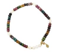 Lllunimon Bracciale con ciondolo in tormalina multicolore e lega, Vergine Maria religiosa, bracciale doppio avvolgente con perline per meditazione, chiesa, gioiello della fede cristiana, regalo