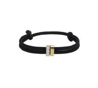 Lllunimon Bracciale con corda intrecciata regolabile per uomo, bracciali di coppia neri fatti a mano con zirconi, bracciali intrecciati a mano per uomo e donne Milano,D'oro