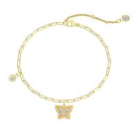 Lllunimon Bracciale in Argent sterling con Charm a forma di farfalla, Bracciale a catena in zirconia cubica, Lunghezza regolabile, Indossabile quotidianamente, Regalo di gioielli per lei,D'oro