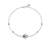 Lllunimon Bracciale in Argento S925 con Palma per Donna AAAAA Zircornia Blu Palma di Dio per Donna Compleanno della Mamma, Natale, Anniversario, San Valentino