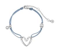 Lllunimon Bracciale in argento sterling, bracciale con charm a forma di cuore, catene a mano in zirconia cubica per donne, lunghezza regolabile, regalo di gioielli,Blu