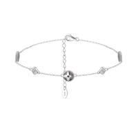 Lllunimon Braccialetti con trifoglio d'oro per le donne Braccialetto alla caviglia con perla fortunata Cavigliera con quadrifoglio d'oro Regali per le donne Gioielli di tendenza,Platinum
