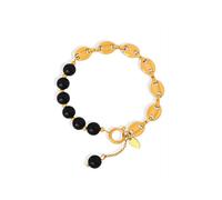 Lllunimon Braccialetto di perle d'acqua dolce per le donne degli uomini degli uomini e delle donne Bracciale in agata nera Delicato Elegante braccialetto fatto a mano Gioielli Regali