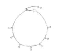 Lllunimon Bracciali in argento sterling placcato oro, bracciale con ciondolo a forma di goccia d'acqua per donne, lunghezza regolabile, indossabile quotidianamente, regalo di gioielli,Argento