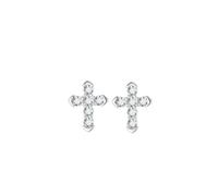 Lllunimon Brillanti orecchini in Mossanite per donna, orecchini a croce in argento sterling S925 per donna e uomo, migliori auguri, fede in Gesù per il cristianesimo