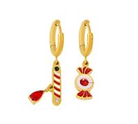 Lllunimon Candy Elements Orecchini in acciaio inossidabile Ciondoli vacanza placcati in oro Design asimmetrico Regali da indossare tutti i giorni per lei