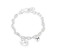 Lllunimon Cavallo di legno S925 braccialetto in argento sterling gioielli regolabili stile elegante e carino Regali da indossare tutti i giorni per lei