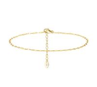 Lllunimon Cavigliera elegante per le donne Placcata in oro 14K Catena di cavigliere a maglie labiali Gioielli carini del piede fortunato Gioielli da spiaggia semplici per,D'oro