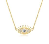 Lllunimon Ciondolo occhio del diavolo Shi 925 collana in argento sterling gioielli alla moda Ciondolo a forma di occhio squisito e piccolo usura quotidiana,D'oro