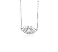 Lllunimon Ciondolo occhio del diavolo Shi 925 collana in argento sterling gioielli alla moda Ciondolo a forma di occhio squisito e piccolo usura quotidiana,Argento