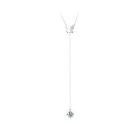Lllunimon Collana a catena a farfalla con diamante in oro 14 carati da 1 ct D-color per le donne Collana con ciondolo a farfalla Moissanite Collana di gioielli per lei,Argento