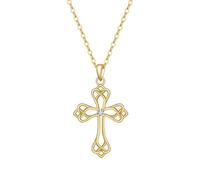 Lllunimon Collana Croce In Argento Sterling per Donna Collana In Oro Vergine Maria Pendente per Donna Zirconi Croce Oro Collane Regali Cristiani per Lei,D'oro