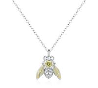 Lllunimon Collana da donna in argento sterling 925 Ciondolo ape Ciondolo Gioielli zircone alla moda Catena della clavicola Semplice regalo di gioielli per l'uso quotidiano