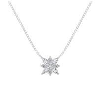 Lllunimon Collana in Argento Sterling per Donna con Pendente a Fiore CZ Semplice Collana Solitario Gioielli Delicati