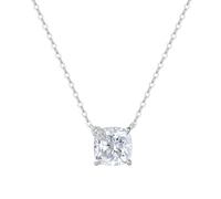 Lllunimon Collana quadrata in argento sterling 925 con diamanti Pendente solitario a quattro punte Elegante stile di personalità Regali da indossare tutti i giorni per lei,Argento