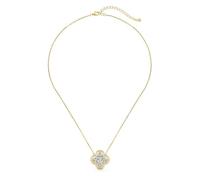 Lllunimon Collana quadrifoglio per le donne Dainty AAAAA Cubic Zirconia Oro giallo rosa Argento Cristallo Lucky Clover Pendente 14k Gioielli placcati in oro 14 carati,D'oro