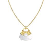 Lllunimon Collane di perle d'acqua dolce naturali per le donne 925 Sterling Silver Barocco perla borsa ciondolo collana per le donne Matrimonio Natale Compleanno Regali estivi,Platinum
