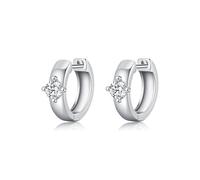 Lllunimon Fibbia per orecchie piccole con diamante singolo Orecchini da donna in argento sterling 925 Orecchini piccoli classici in argento Regalo di compleanno da indossare tutti i giorni