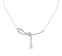 Lllunimon Fiocco nastro 925 collana in argento sterling ciondolo elegante gioielli di moda romantica minimalista luce stile di lusso Regali da indossare tutti i giorni per lei