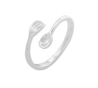 Lllunimon Forchetta cucchiaio anello S925 gioielli in argento sterling posate accessori per lo styling elegante e minimalista indossare tutti i giorni un regalo per lei