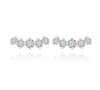 Lllunimon Gioielli alla moda in pietra sintetica S925 argento sterling Orecchini Moissanite per donne Perfetto regalo di gioielli portafortuna per spose