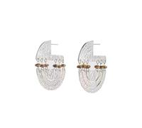 Lllunimon Gioielli in pietra naturale con design a totem per donne Orecchini a bottone in argento 925 ipoallergenico Gioiello speciale regalo per la tua ragazza o moglie,Argento