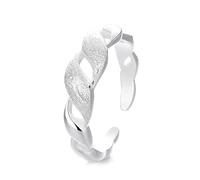 Lllunimon Glitter spazzolato intrecciato S925 anello d'argento wabi-sabi estetica intrecciato gioielli Stile elegante e semplice Regali da indossare tutti i giorni per lei