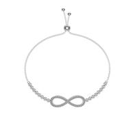 Lllunimon Infinity Endless Love Link Bracciali per Le Donne 925 Sterling Silver Bracciale Regolabile con 5A CZ Infinity Gioielli per Le Donne Mamma Moglie Regali di Natale Compleanno