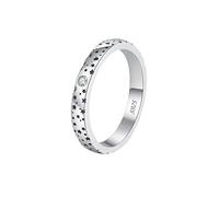 Lllunimon L'anello in argento S925 con motivo a stella può essere indossato con gioielli in moissanite Stile minimalista ed elegante Regali da indossare tutti i giorni per lei,B