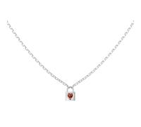 Lllunimon Love lock collana in argento sterling 925 granato rosso gioielli personalità stile romantico Regali da indossare tutti i giorni per lei,Argento