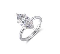 Lllunimon Marquise diamond S925 anello in argento bicolore minimalista gioielli stile elegante e semplice Regali da indossare tutti i giorni per lei,Argento