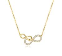 Lllunimon Mobius Anello Collana Donna in Argento Sterling 925 Infinito Simbolo Pendente Uso Quotidiano Dono dell'Amore Eterno,D'oro