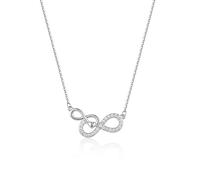 Lllunimon Mobius Anello Collana Donna in Argento Sterling 925 Infinito Simbolo Pendente Uso Quotidiano Dono dell'Amore Eterno,Argento