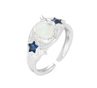 Lllunimon Opale Star Ring Anello in argento sterling S925 da donna Nordic Aurora ispirato gioielli Aurora Opal Design da indossare tutti i giorni un regalo per lei
